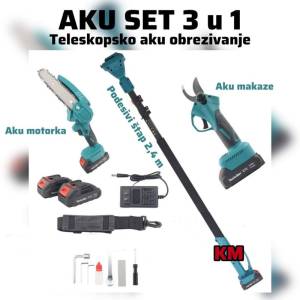 Aku Makaze + Pila + Teleskop Teleskopska Motorka Set Makita