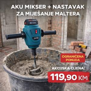 Aku Mikser + Busac Rupa Svrdlo Za Malter Mjesac Busenje Masina