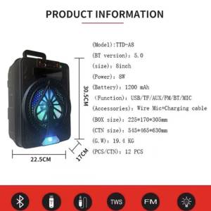 Bezicni Bluetooth Zvucnik Sa Mikrofonom Blutu Karaoke