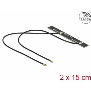 DELOCK 89454 WLAN Twin Antenna 2x MHF IV /HSC MXHP32 compatible p