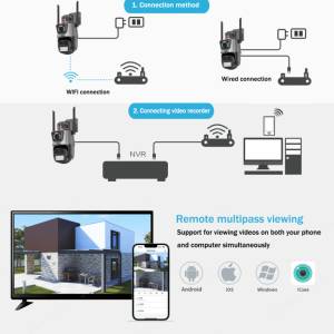 Dupla Wifi PTZ kamera 12 MP vanjska video nadzor nadzorna wi fi