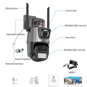 Dupla Wifi PTZ kamera 12 MP vanjska video nadzor nadzorna wi fi