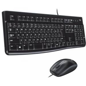 LOGITECH MK120 Hungarian wired keyboard and mouse set - black