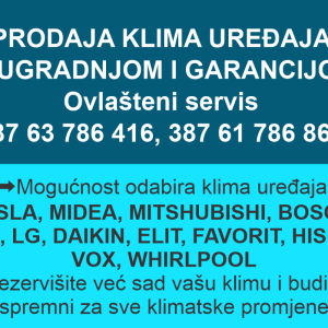 PRODAJA KLIMA SA UGRADNJOM I GARANCIJOM USK KANTON