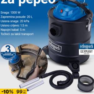 usisivac za pelet pepeo 3 godine garancije sheppach usisivaci