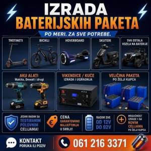 Izrada i reparacija baterija za Trotinete Skutere Bicikle Aku alate it